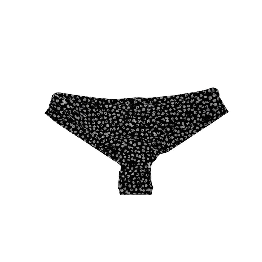 Volcom Bikini Bottom SZ Extra Small NEW Black White Animal Dot Cheeky Swim Surf